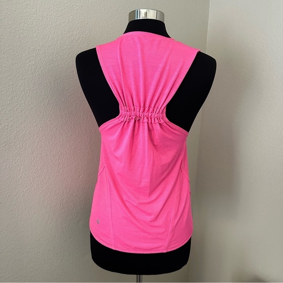 Lululemon In A Cinch Tank Top Heathered Neon Pink Size 8 - Picture 10 of 13